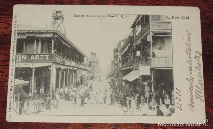 Postales: POSTAL DE PORT SAID, EGIPTO, RUE DU COMMERCE, N, 314, ED. COMPANY JOHN & VICTOR HORN, CIRCULADA, SIN