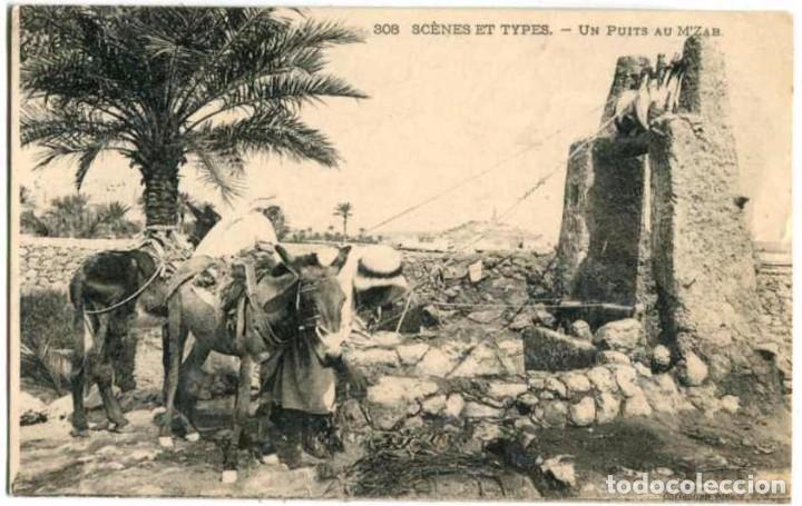 Postcards: Marruecos. Pozo en Mzab. 308 Sc&egrave;nes et Types. Unpuits au M'Zab. Collection Id&eacute;ale P.S.