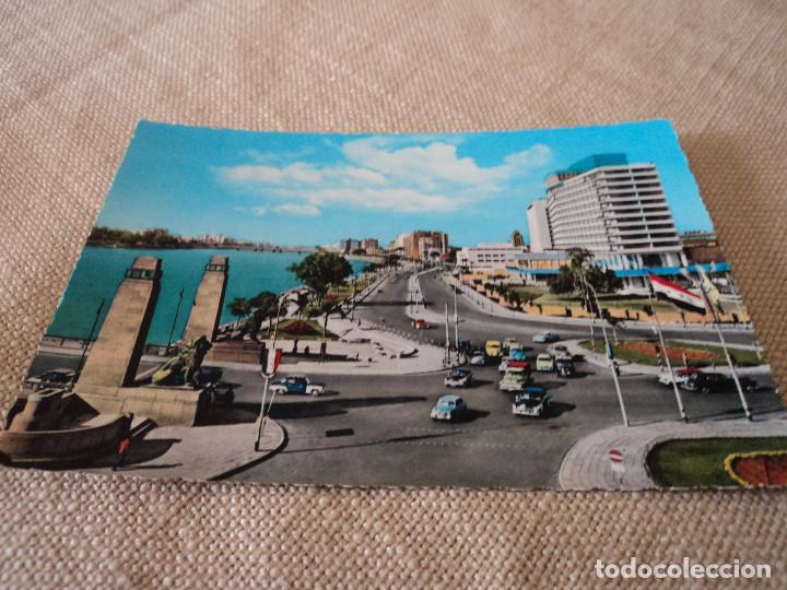 Postales: cairo, el nilo y hotel hilton - Foto 1