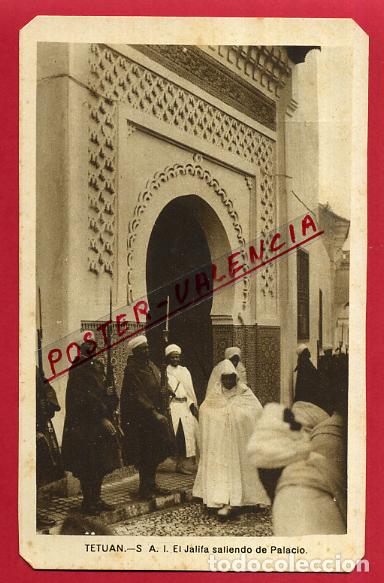 Cartoline: POSTAL TETUAN, MARRUECOS, S.A.I EL JALIFA SALIENDO DE PALACIO, P84663