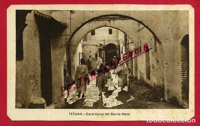 Cartoline: POSTAL TETUAN, MARRUECOS, CALLE TIPICA DEL BARRIO MORO, P84672