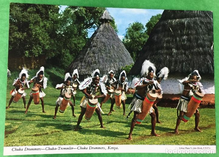 Postcards: Postal etnica - Kenia - Tambores Chuka - A&ntilde;os 70