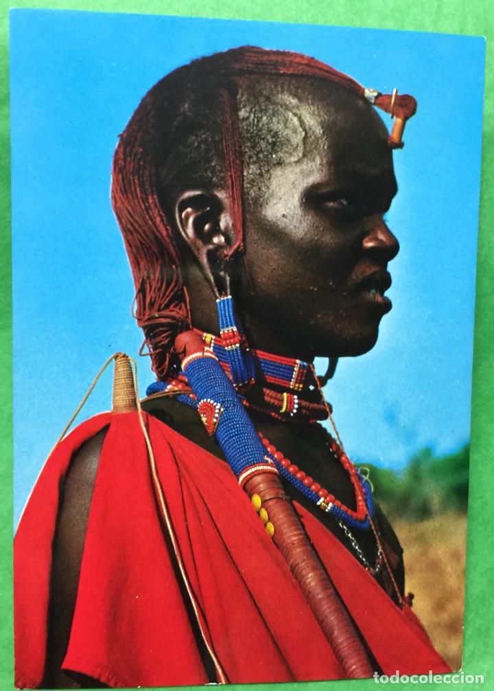 Postcards: Postal etnica - Guerrero Masai - Dar es Salam - Tanzania - A&ntilde;os 70