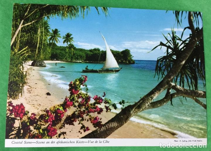 Postales: &Aacute;frica - Escena de la costa - A&ntilde;os 70