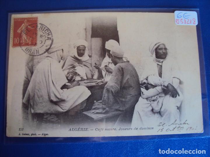 Postcards: (PS-51218)POSTAL DE ALGERIE-CAFE MAURE.JOUEURS DE DOMINOS