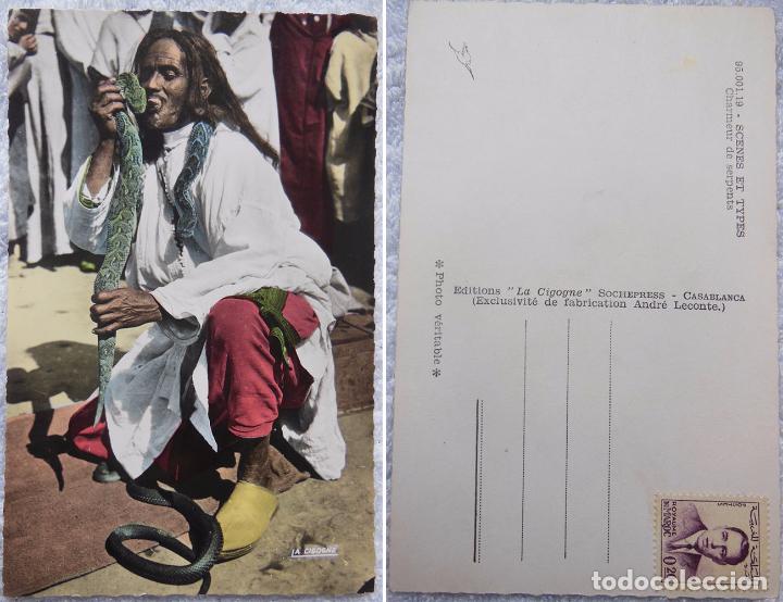 Postais: Antigua Postal Fotogr&aacute;fica : SCENES ET TYPES. Charmeur de serpents. Marruecos. Ed La Cigogne