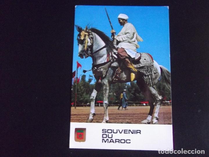 Postales: AFRICA-V45-MARRUECOS-CIRCULADA-N&ordm;74-TIPICO JINETE-DLB.16485-XII