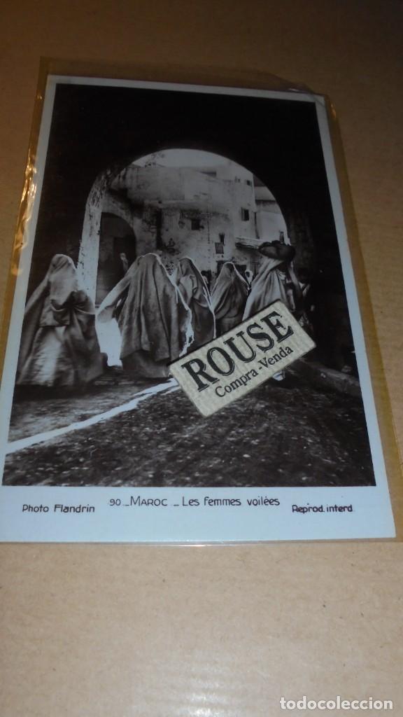 Cartes Postales: 90 .- MAROC - LES FEMMES VOIL&Eacute;S PHOTO FLANDRIN - 14X9 CM.