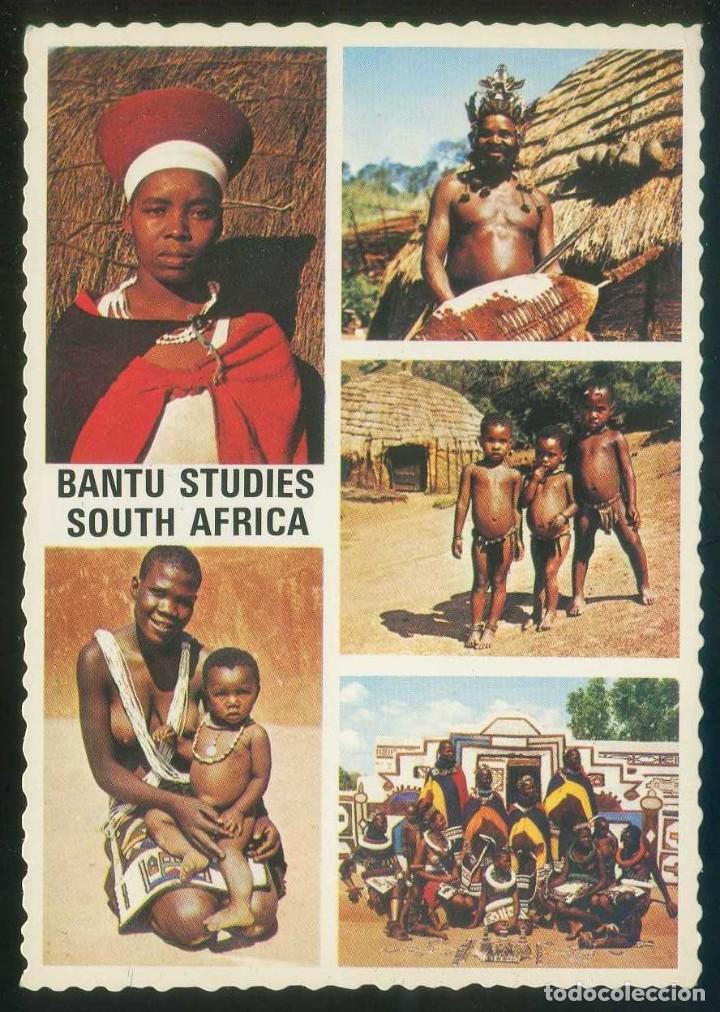 Postais: Sud&aacute;frica. *Bantu seen in natural habitat...* Ed. Protea Colour Prints n&ordm; 897. Nueva.