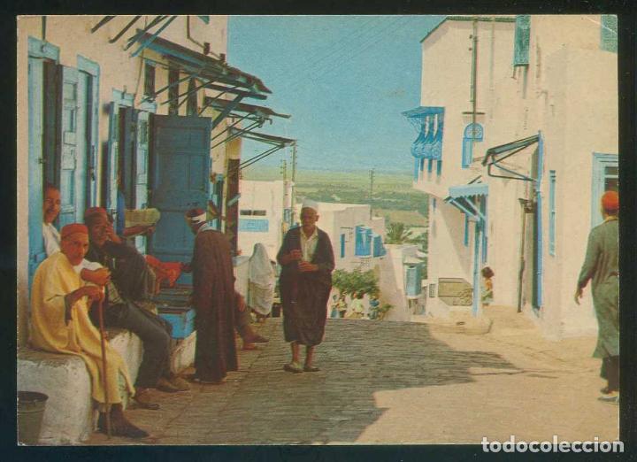 Postais: T&uacute;nez. Sidi Bou Said. Ed. Carthage. Circulada 1977.