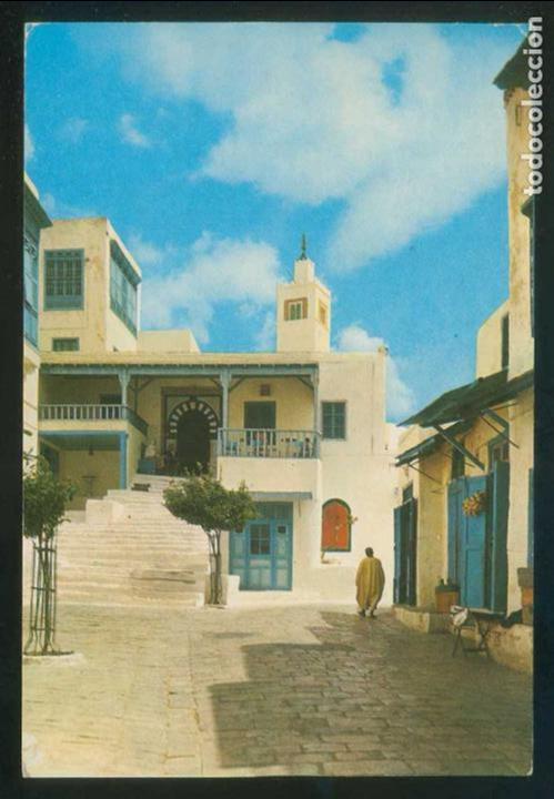 Postais: T&uacute;nez. Sidi Bou Said. *Caf&eacute; des Nattes* Ed. Tanit n&ordm; 71. Circulada 1978.
