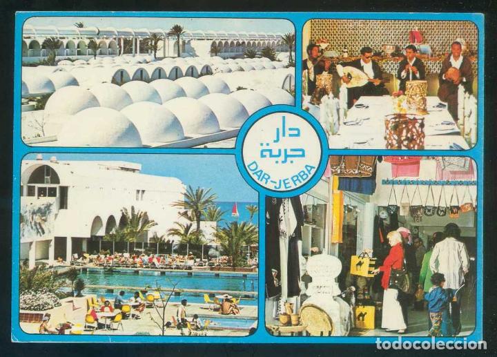 Postais: T&uacute;nez. Der Jerba. Ed. Kahia n&ordm; 824. Circulada 1987.