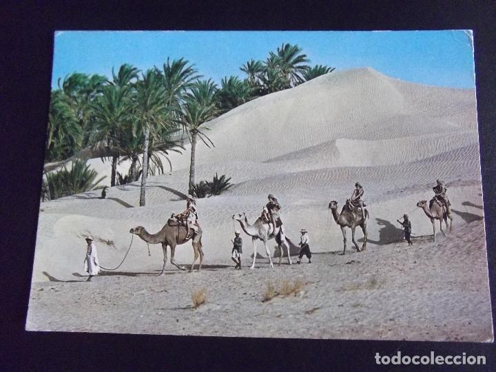 Postais: AFRICA-V45-TUNISIE-N&ordm;1706-CIRCULADA-CARAVAN IN THE SAHARA