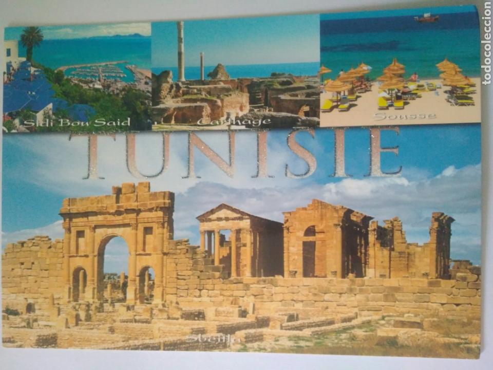 Postales: PRECIOSA POSTAL RECUERDO TUNEZ,CARACTERES