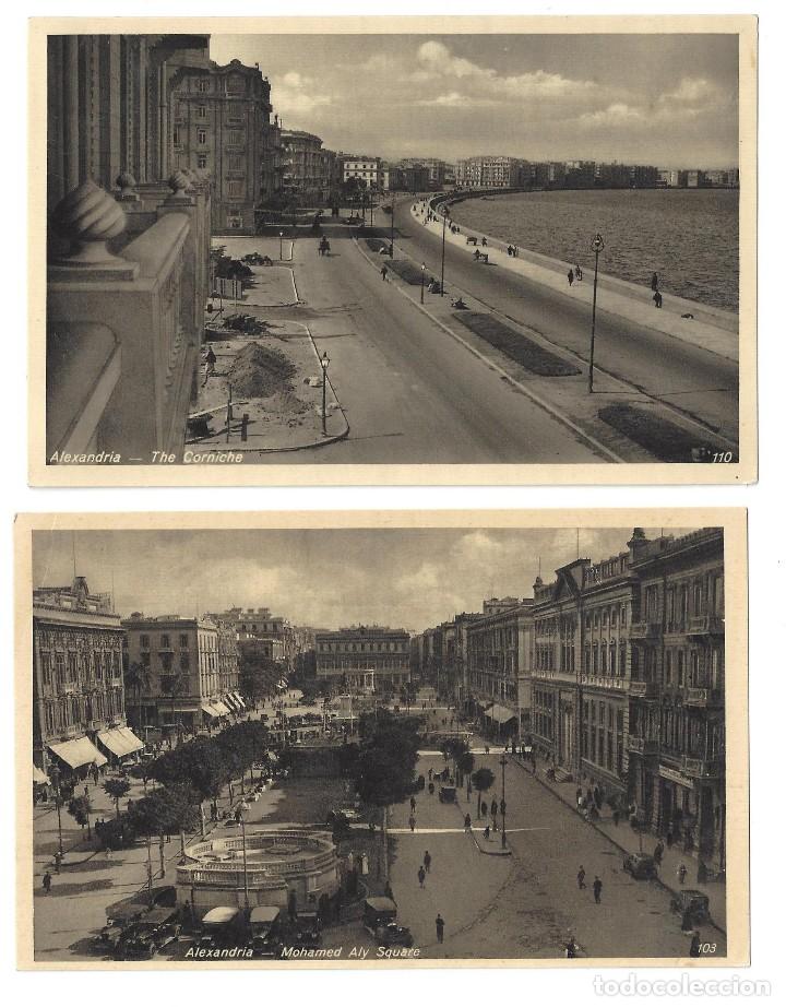 Cartes Postales: LOTE DE 2 POSTALES.- ALEXANDRIA, THE CORNICHE. MOHAMED ALY SQUARE. EGIPTO- SIN CIRCULAR