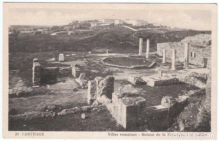 Cartoline: Postal Tunez. Carthage. Villas romaines, Maison de la Mosaique a la voliere N&ordm; 29