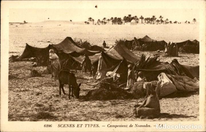Postcards: Original - Scenes et types &ndash; Campement de nomades &ndash; Magred &ndash; 14 x 9 cms - CPA