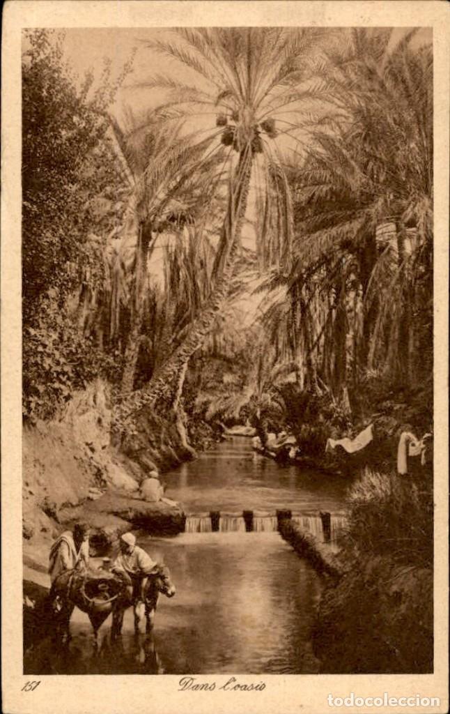 Postales: Original - Scenes et types 151 Dans l&acute;oasis &ndash; Magred &ndash; 14 x 9 cms &ndash; CPA
