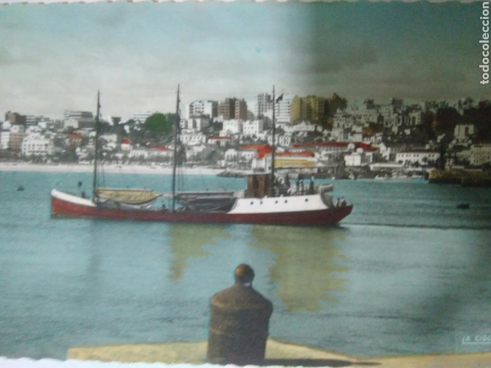 Cartes Postales: ANTIGUA FOTO POSTAL TROQUELADA TANGER-LE PORT ET LA VILLE .PUERTO Y CIUDAD.ESCRITA.LA CIGONE.BARCO.