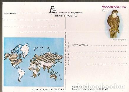 Cartes Postales: Mozambique ** & Intero, Distribuci&oacute;n de las Especies, Aguarela de Jofane, Peregrinus 1983 (7994)