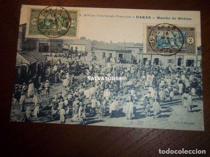 Cartes Postales: AFRICA OCCIDENTAL FRANCESA.DAKAR.SENEGA&Ntilde;.MEDINA.MARCHE MEDINE.FRANCAISE.1933