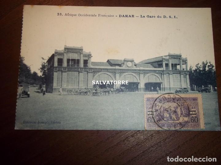Cartes Postales: AFRICA OCCIDENTAL FRANCESA.FRANCAISE.DAKAR.LA GARE DU D.S.L. 1933