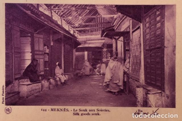 Cartes Postales: 2 Antiguos postales del Antiguo Mercado de Meknes