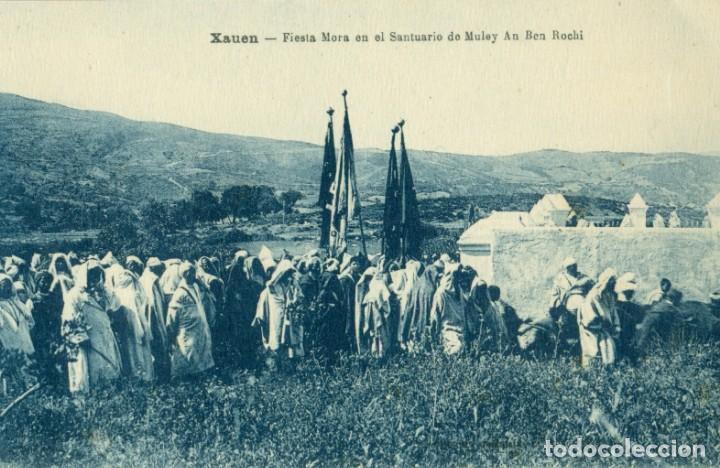 Postais: FIESTA MORA SANTUARIO MULEY AN BEN ROCHI. HACIA 1910.