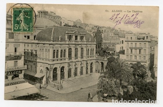 Postales: Tarjeta postal. Argel. El teatro - Foto 1