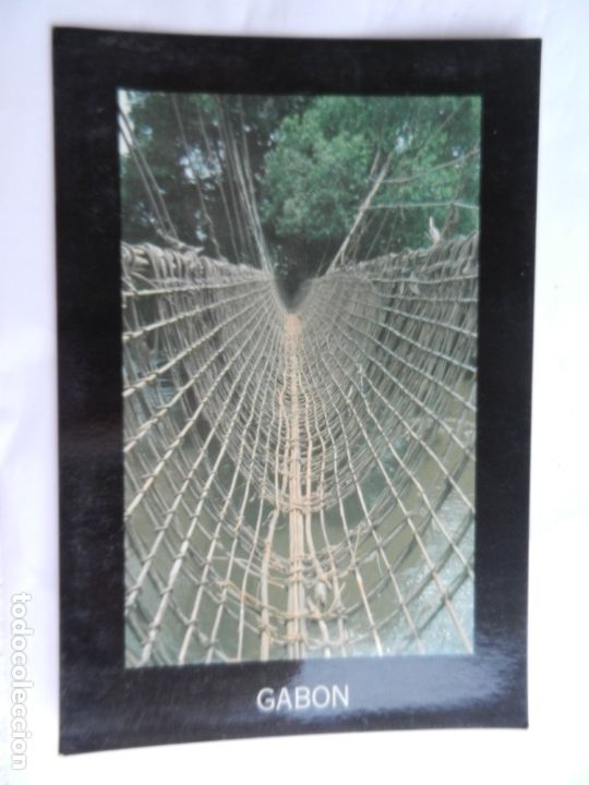 Postkarten: POSTAL REPUBLIQUE DU GABON - PONT DE LIANES &Aacute; POUBARA - SIN CIRCULAR.