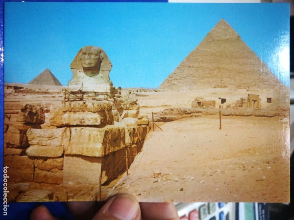 Postcards: Postal Giza The Greal Sphinx and Khefreh pyramid