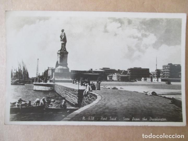 Postcards: TARJETA POSTAL DE EGIPTO. N 538. PORT SAID. SEEN FROM THE BREAKWATERS
