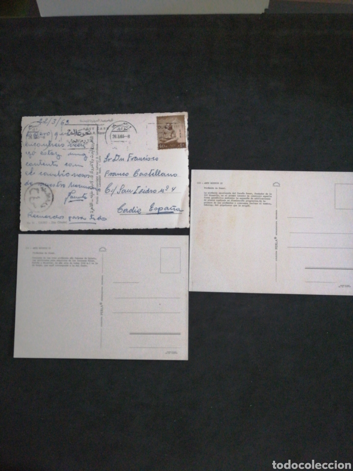 Postales: EGIPTO, EL CAIRO, PIR&Aacute;MIDES.. LOTE DE 3 POST. - Foto 2