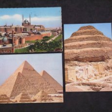 Postales: EGIPTO, EL CAIRO, PIRÁMIDES.. LOTE DE 3 POST.. Lote 201102047