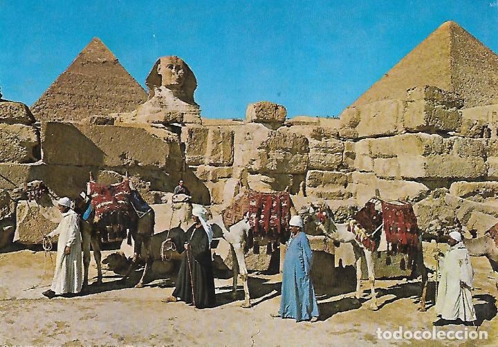 Postais: EGIPTO - GIZA (LA GRAN ESFINGE Y LA PIR&Aacute;MIDE DE KEOPS)