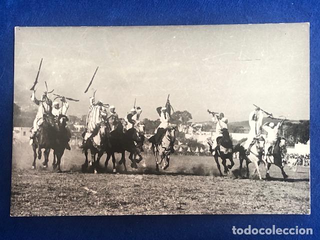 Postais: Tarjeta Postal Corrida de la P&oacute;lvora . Marruecos. Foto Garc&iacute;a Cort&eacute;s n&ordm; 210. Sin circular