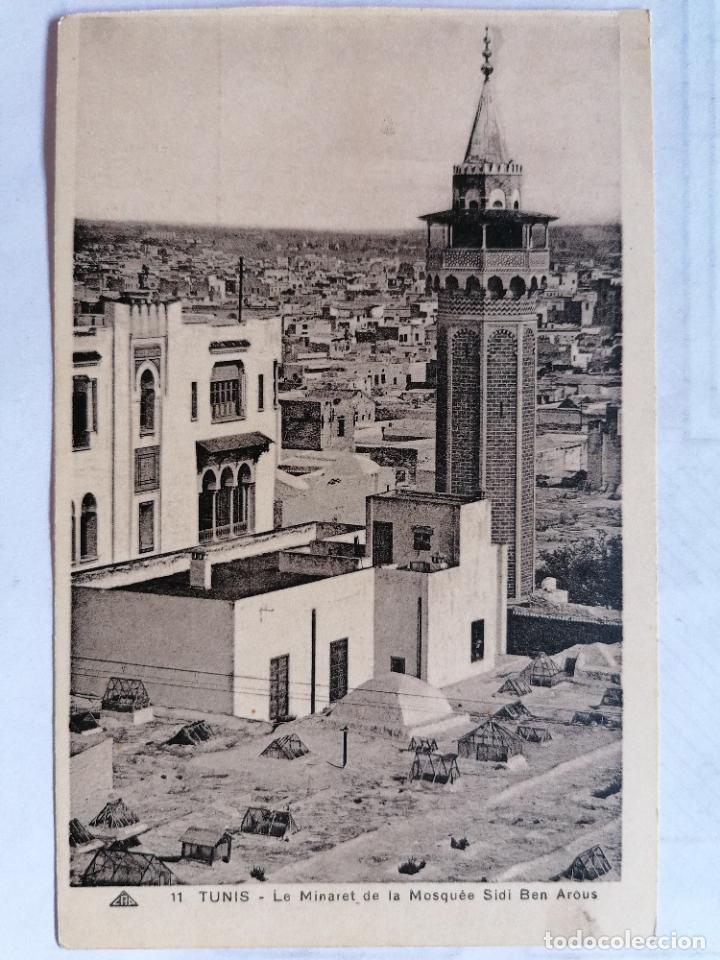 Postais: ANTIGUA POSTAL TUNIS - LE MINARET DE LA MOSQUES SIDI BEN AROUS, N&ordm; 11