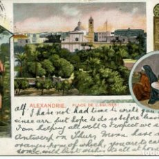 Postales: EGIPTO-RECUERDO DE ALEJANDRIA-PLAZA DE LA IGLESIA-AÑO 1904
