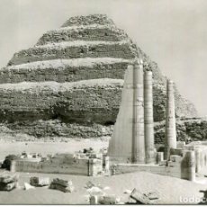Postales: EGIPTO-RUINAS TEMPLO 3ª DINASTIA Y PIRAMIDE ESCALONADA- AÑO 1958