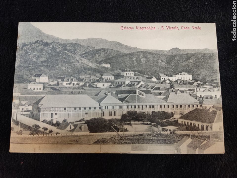 Postkarten: Antigua postal Cabo Verde, esta&ccedil;ao telegraphica S.vicente