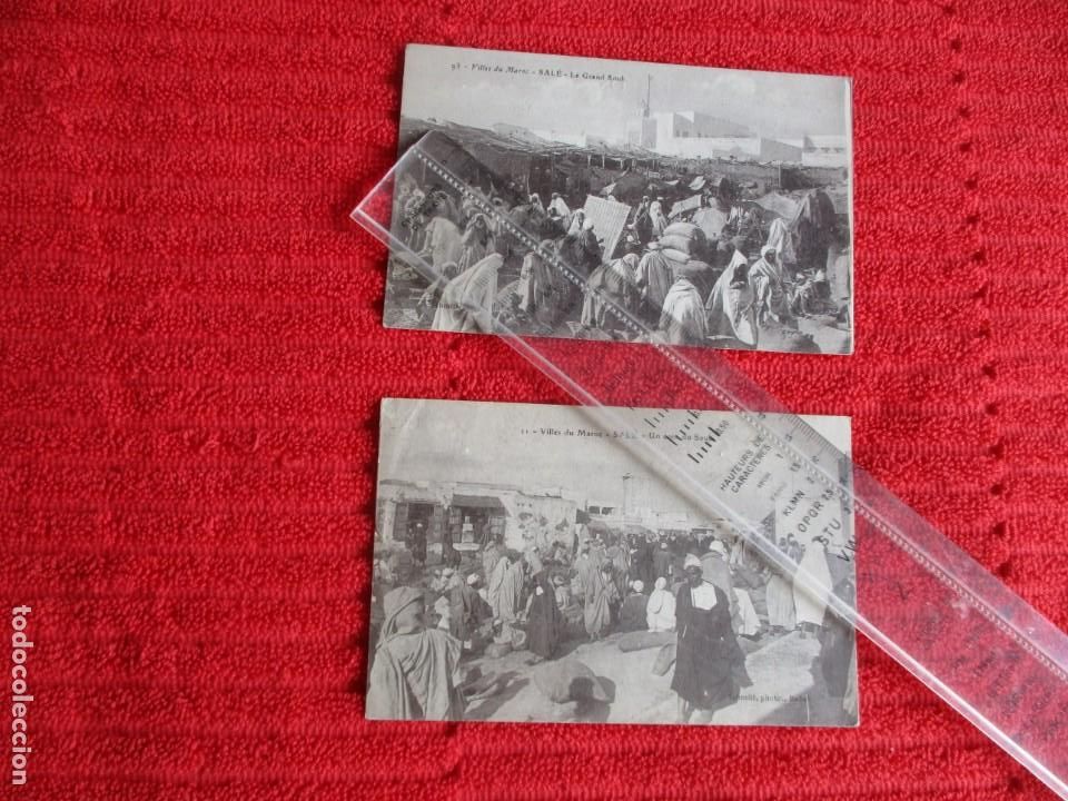 Postkarten: lote de 2 POSTALES ANTIGUAS de SAL&eacute; - (Maruecos)
