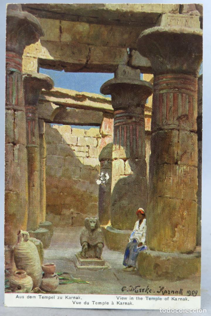 Postkarten: Postal alemana Egipto Egypt Vista templo Karnak Serie 797 n&ordm; 51 sin circular