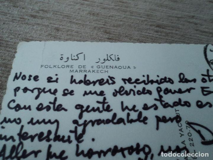 Postales: marrakech, folklore de guenaoua, ed. eber, circulada 1972 - Foto 2