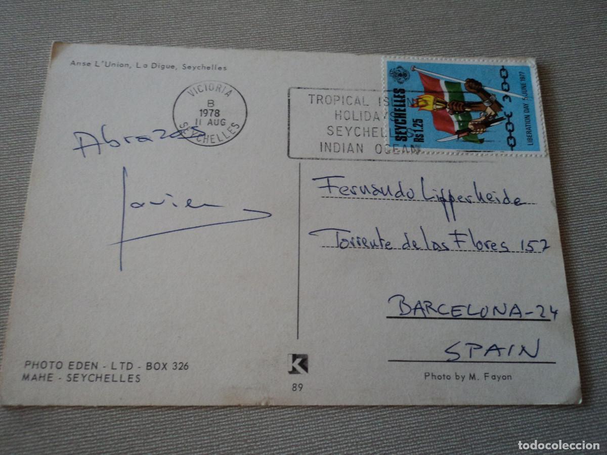 Postales: anse l`union, la digue, seychelles, circulada 1978 - Foto 2