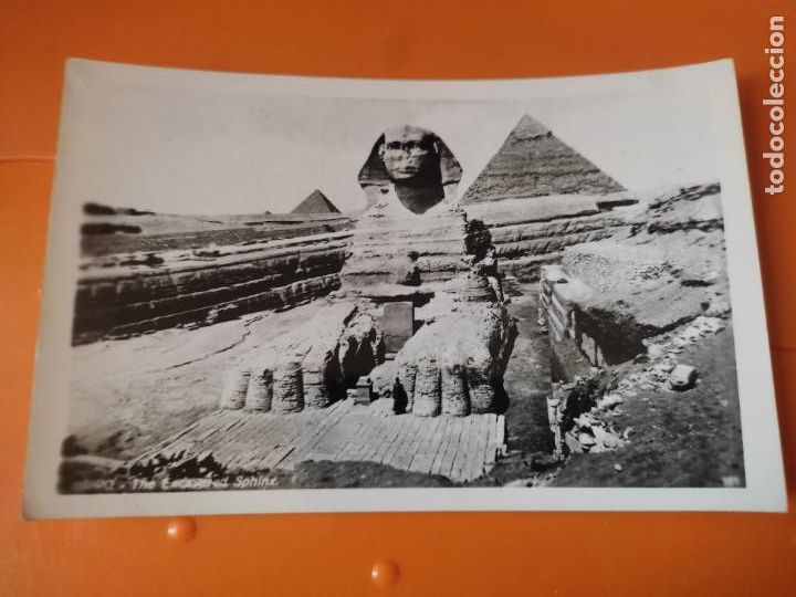 Postkarten: CAIRO ESFINGE EXCAVADA PIRAMIDES A&Ntilde;OS 40 / 50 POSTAL SC ED LEHNERT AND LANDROCK ORIGINAL