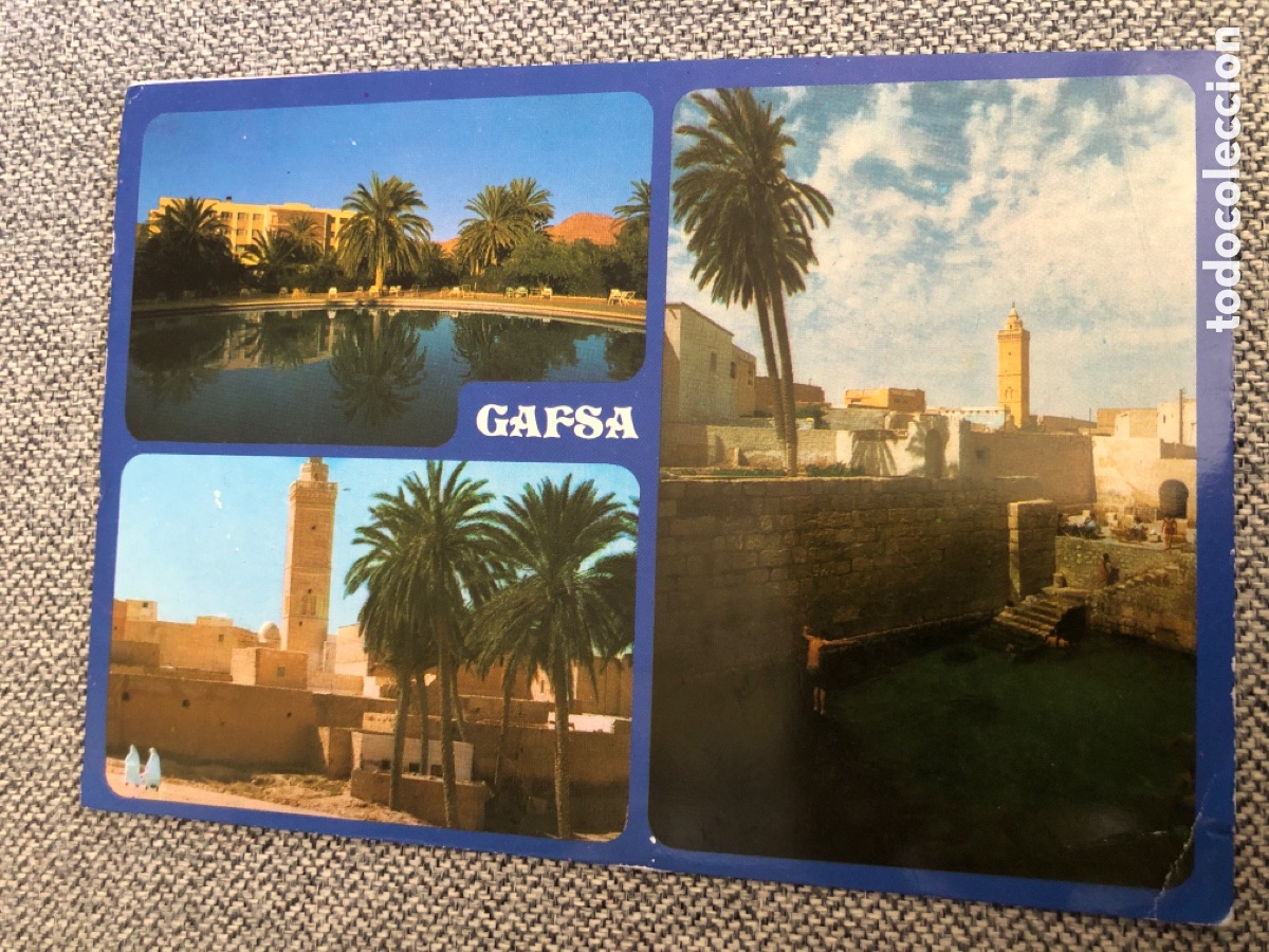 Postkarten: T&uacute;nez. Gafsa y el Jugurta Palace. Ed. Tanit n&ordm; 175. SIN CIRCULAR. ASM