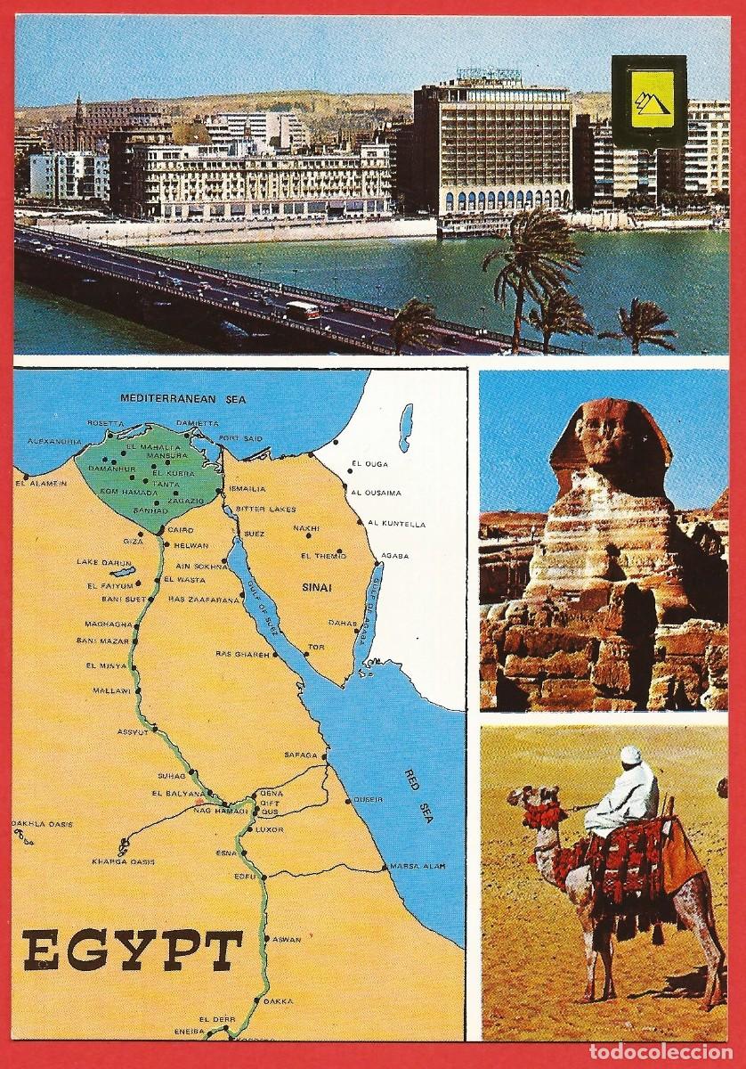 Postales: Egipto - Mapa y vistas varias - Foto 1