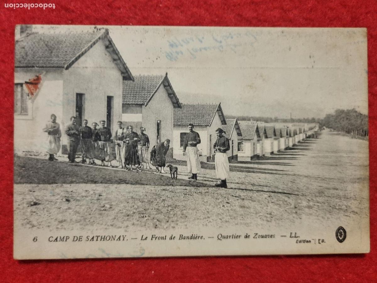 Cartes Postales: POSTAL CAMPO CAMPAMENTO CAMP DE SATHONAY LE FRONT DE ZOUAVES ORIGINAL P1989