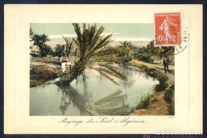 Postais: Argelia. *Paysage du Sud Alg&eacute;rien* Ed. Ll. serie Sc&egrave;nes et Types n&ordm; 6435. Circulada 1910.