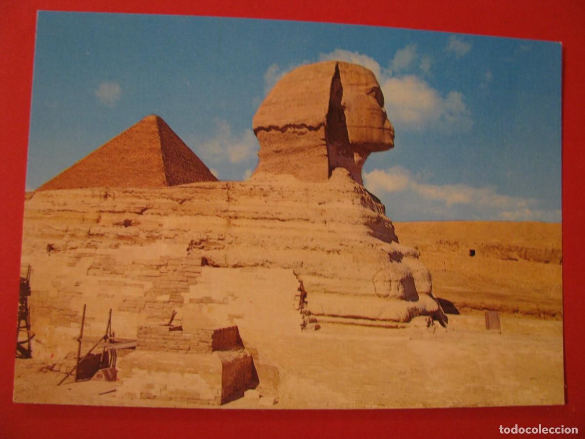 Postales: POSTAL DE EGIPTO. ESFINGE Y EL PIR&Aacute;MIDE DE KEOPS. - Foto 1
